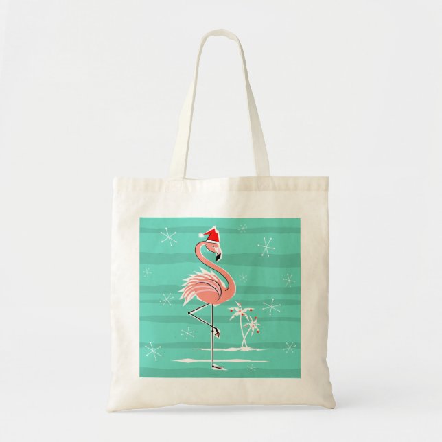 Bolso De Tela Navidades Flamingo Stripe tote bag (Frente)