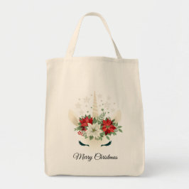 Bolso De Tela Navidades florales Unicorn | Feliz Navidad