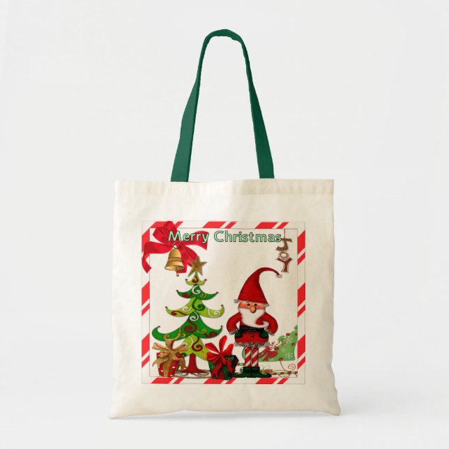 Bolso De Tela Navidades Folk Whimsey GIFT (Frente)