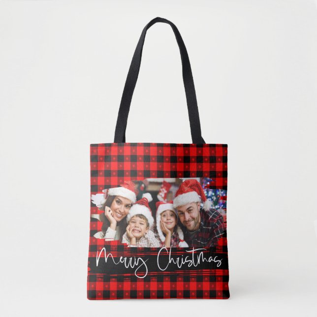 Bolso De Tela Navidades fotográficos personalizados de Buffalo P (Anverso)