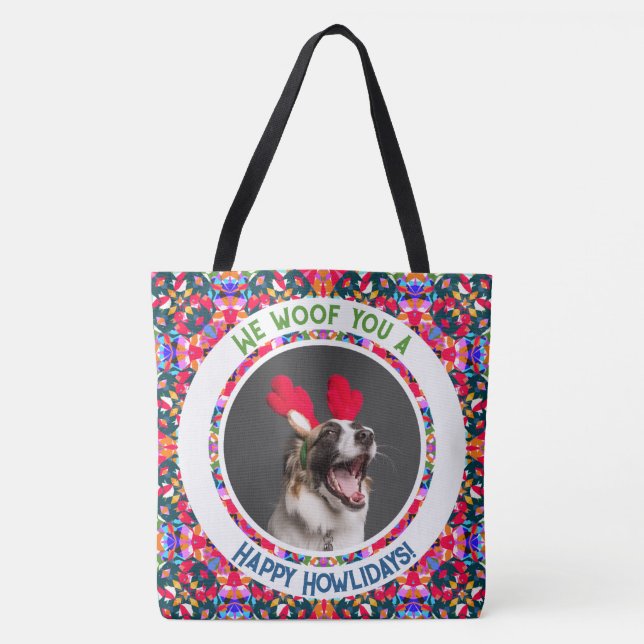 Bolso De Tela Navidades fotográficos personalizados Perro Mamá d (Anverso)