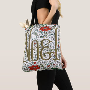 Bolso De Tela navidades franceses vintage poinsettia joyeux noel