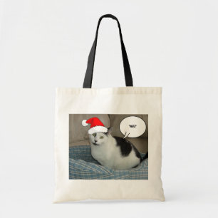 Bolso De Tela Navidades Gatito Blanco y Negro
