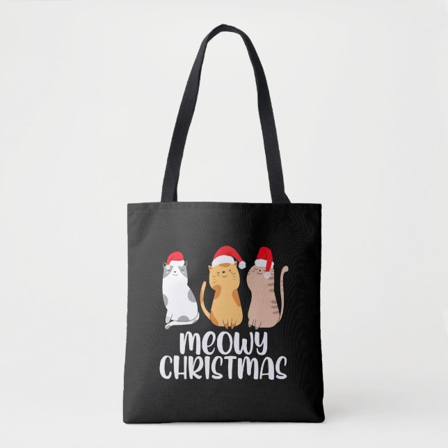 Bolso De Tela Navidades Gatos - Navidades Meow X-Mas (Anverso)