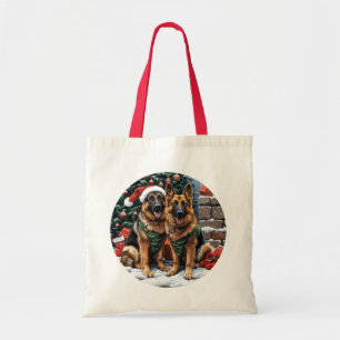 Bolso De Tela Navidades German Shepherd Dogs
