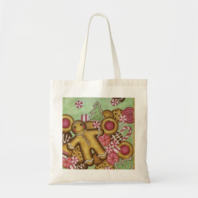 Bolso De Tela Navidades Gingerbread Tote Bag (Frente)