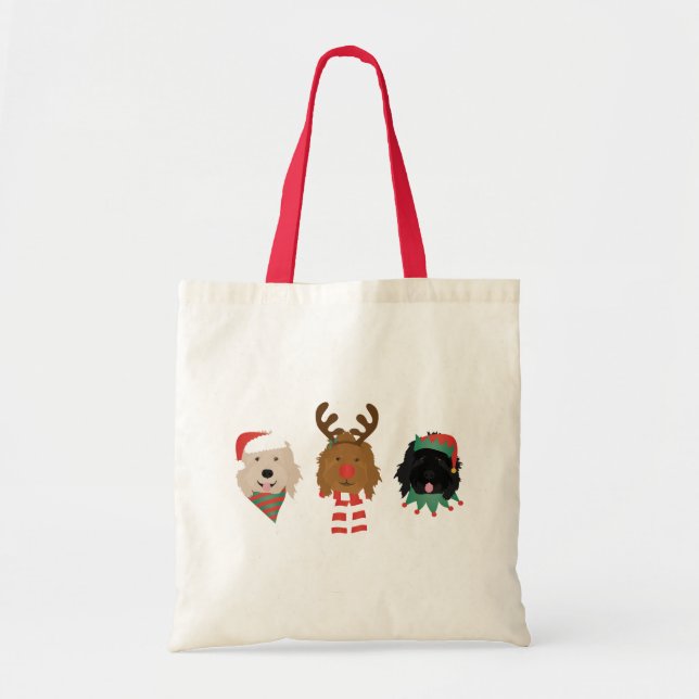 Bolso De Tela Navidades Goldendoodle Dogs (Frente)