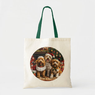 Bolso De Tela Navidades Goldendoodle Puppy Dogs