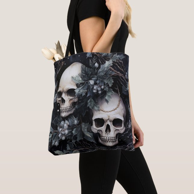 Bolso De Tela Navidades góticos Skulls (Detalle)