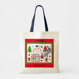 Bolso De Tela Navidades Gray Poodle #3-2 Tox Bag