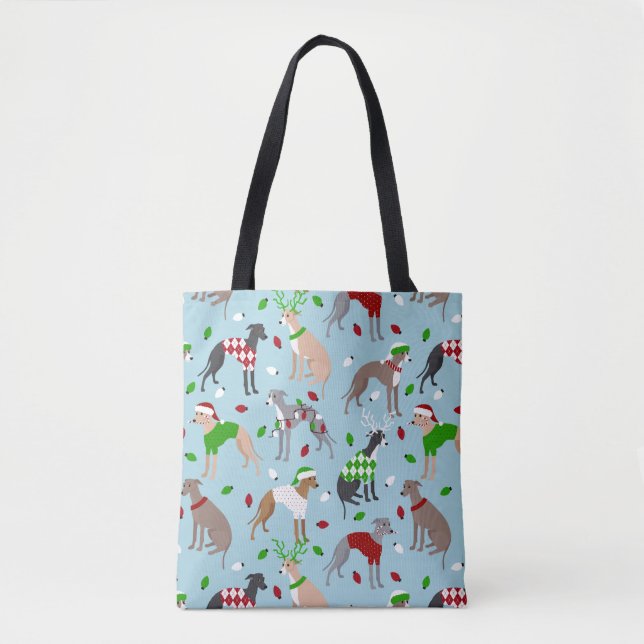 Bolso De Tela Navidades Greyhound Dog (Anverso)