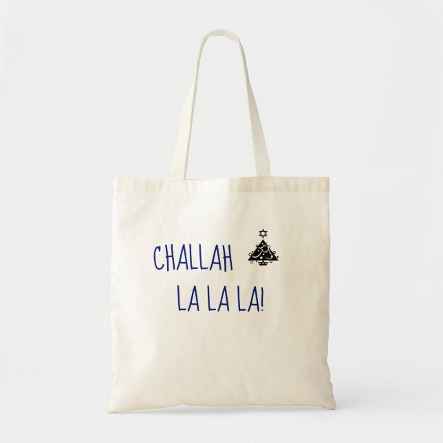 Bolso De Tela Navidades Hanukkah Chrismukkah Challah La La La La (Frente)