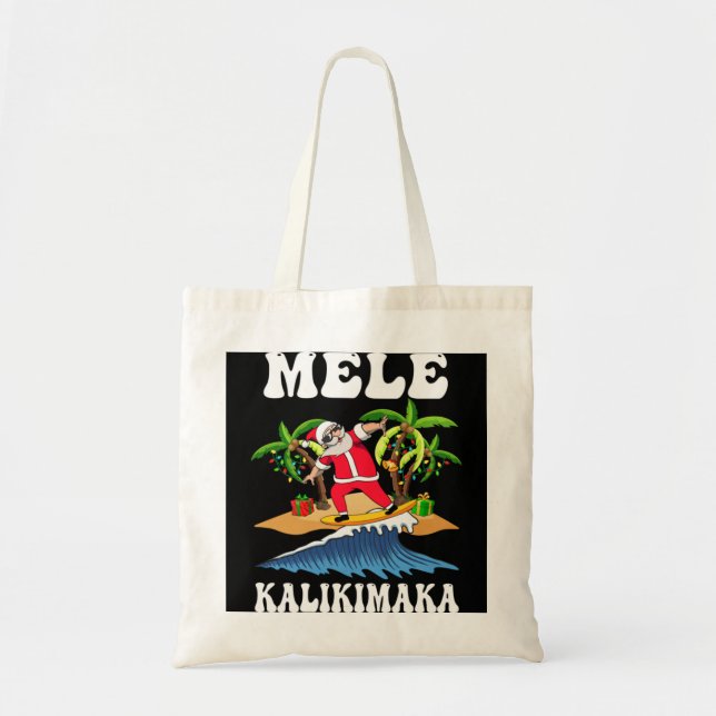 Bolso De Tela Navidades hawaianos de Mele Kalikimaka Santa Su (Frente)