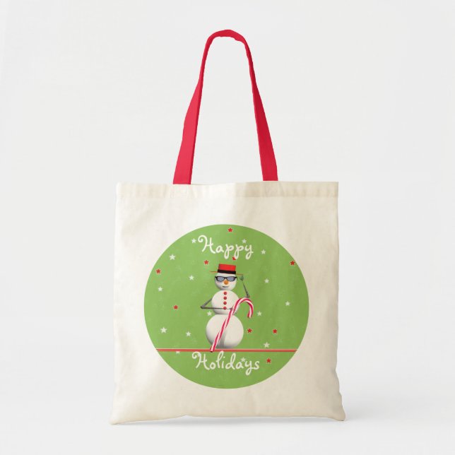 Bolso De Tela Navidades Holiday Snowman (Frente)