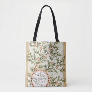 Bolso De Tela Navidades Holly Bonito saludo antiguo