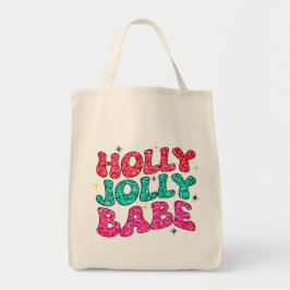 Bolso De Tela Navidades Holly Jolly Babe guión moderno de Purpur