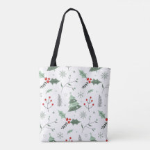 Navidades Holly & Tree Tote Bag