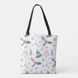 Bolso De Tela Navidades Holly & Tree Tote Bag