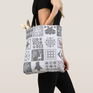 Bolso De Tela Navidades impecables patchwork snowflake nieve cie