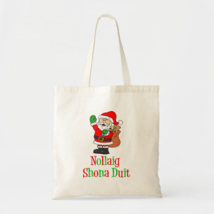 Bolso De Tela Navidades irlandeses Nollaig Shona Duit Santa