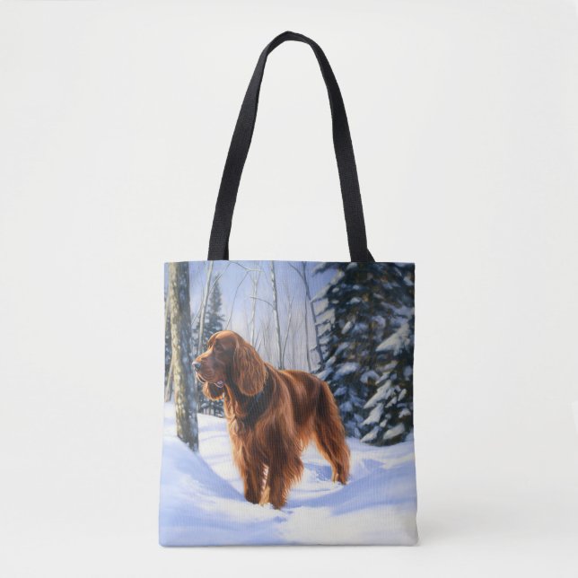 Bolso De Tela Navidades irlandeses que dejan que nieve (Anverso)