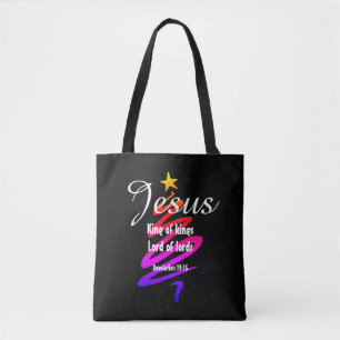 Bolso De Tela Navidades JESUS LORD OF LORDS Personalizado NEGRO