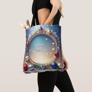 Bolso De Tela Navidades Jewel Frame Holiday Tote Bag