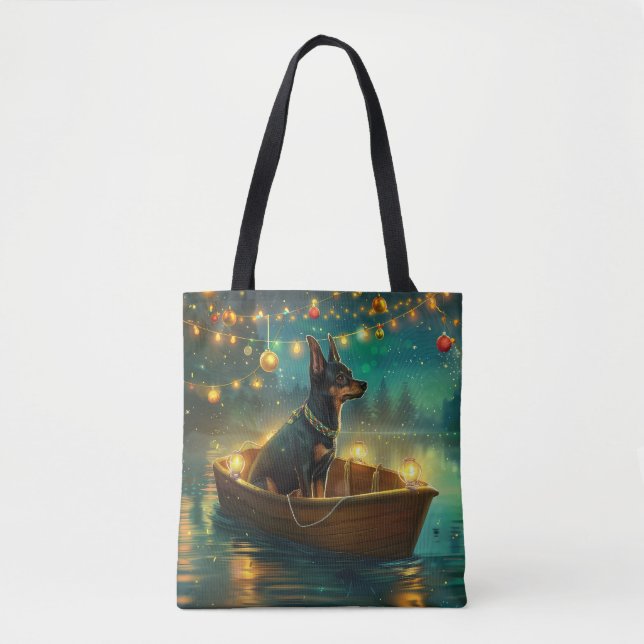 Bolso De Tela Navidades Kelpie australianos disfrutan del viaje  (Anverso)
