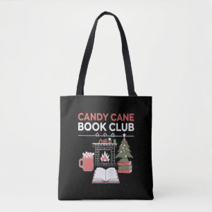 Bolso De Tela Navidades libreros Candy Cane Book Club Bookish