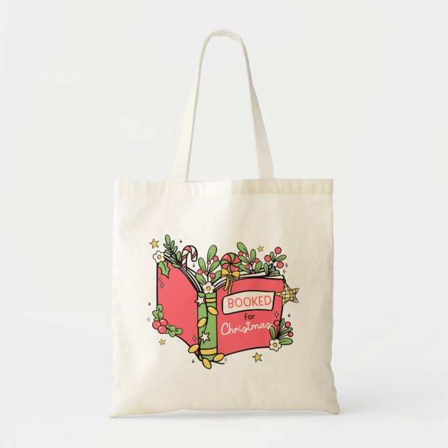 Bolso De Tela Navidades Libros leyendo (Frente)
