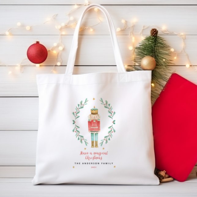 Bolso De Tela Navidades lindos botánicos de la acuarela de nutcr (Subido por el creador)