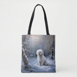 Bolso De Tela Navidades malteses que dejen que nieve