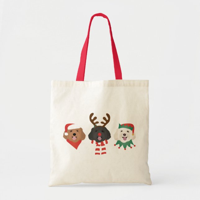 Bolso De Tela Navidades Maltipoo Dogs (Frente)