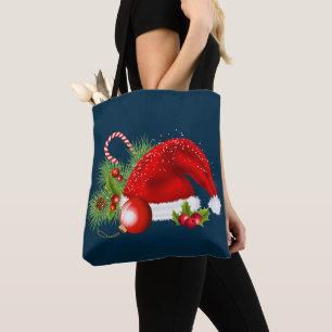 Bolso De Tela Navidades Marina de los Ornamentos Coloridos Gorra