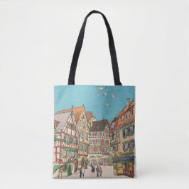 Bolso De Tela Navidades Mercado Estrasburgo Francia Retro