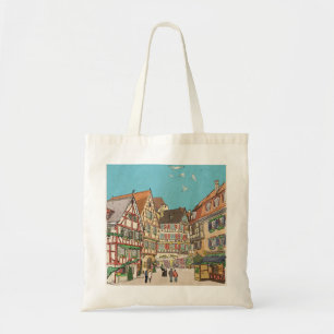 Bolso De Tela Navidades Mercado Estrasburgo Francia Retro