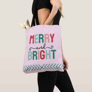 Bolso De Tela Navidades merry y brillantes