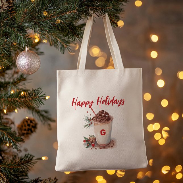 Bolso De Tela Navidades Monogramas Festividad Café Mingle Tote B (Subido por el creador)
