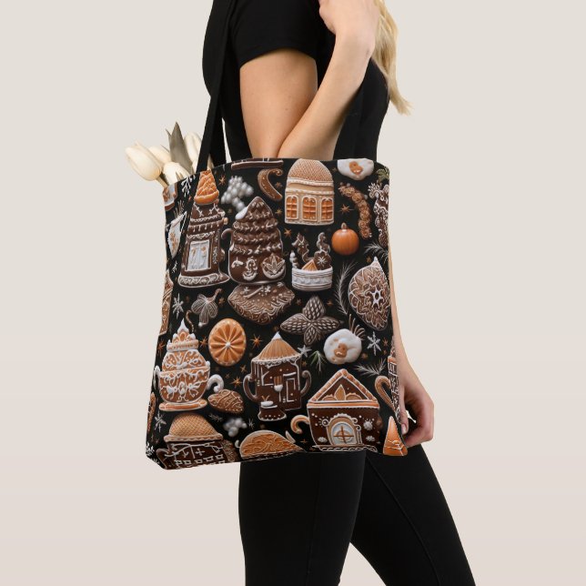 Bolso De Tela Navidades NARANJAS DE BROWN TAN GINGERBREAD COOKES (Detalle)