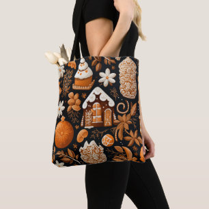 Bolso De Tela Navidades NARANJAS DE BROWN TAN GINGERBREAD COOKES