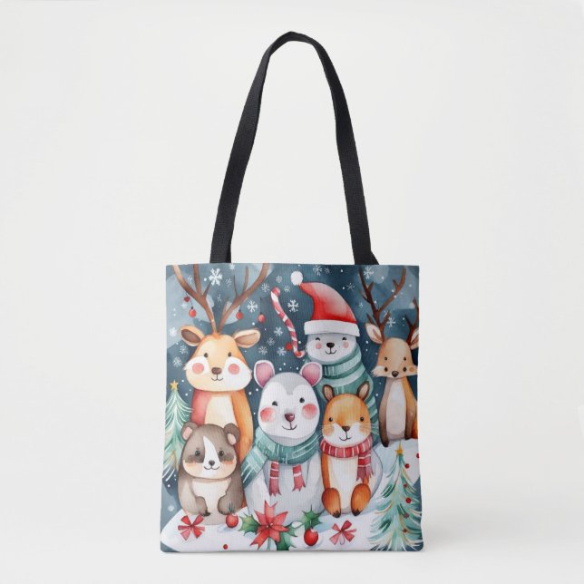 Bolso De Tela Navidades Navidades temáticos lindos animales (Anverso)