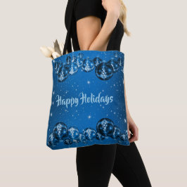 Bolso De Tela Navidades Navy Blue Ornaments Holidays Tote Bag