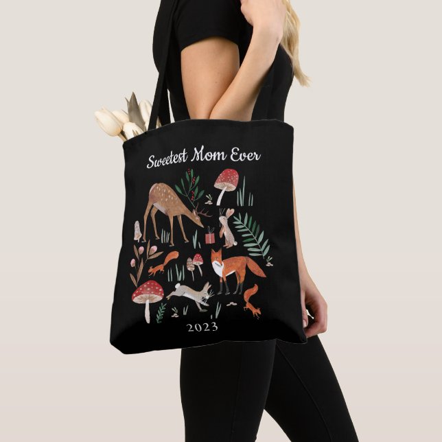 Bolso De Tela Navidades negros de Woodland Animals (Detalle)