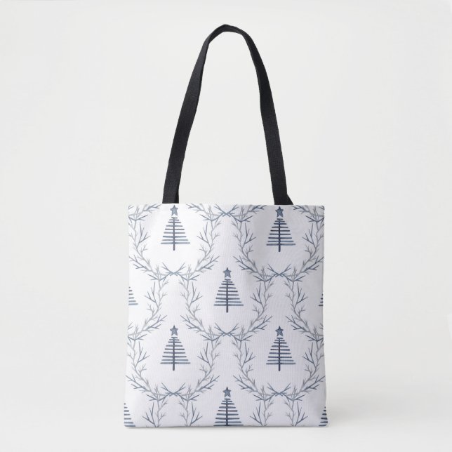 Bolso De Tela Navidades nórdicos de la selva azul rusa del invie (Anverso)