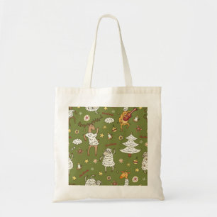 Bolso De Tela Navidades Oveja: Ilustracion de la Vintage Animal.