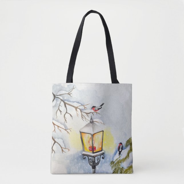 Bolso De Tela Navidades paisaje acuático de invierno (Anverso)