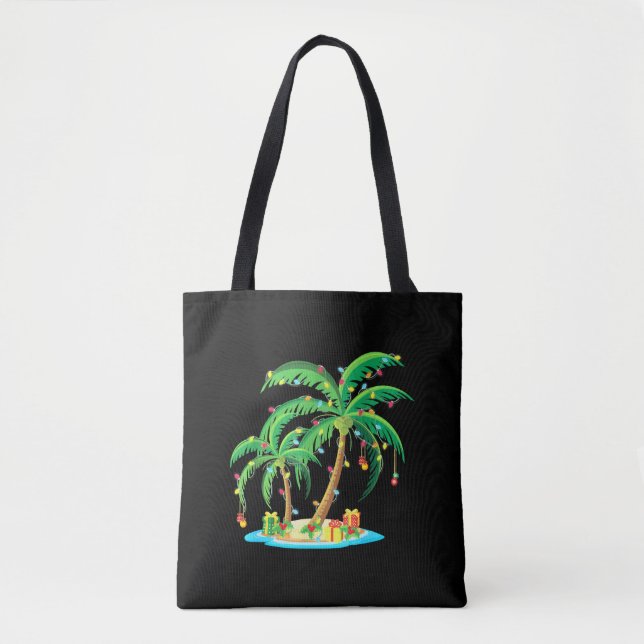 Bolso De Tela Navidades Palm Tree Tropical Xmas Gift Coconut (Anverso)