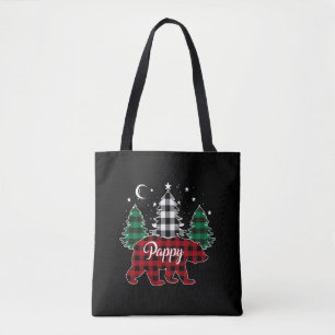 Bolso De Tela Navidades Pappy Bear Buffalo Plaid Family Pajama