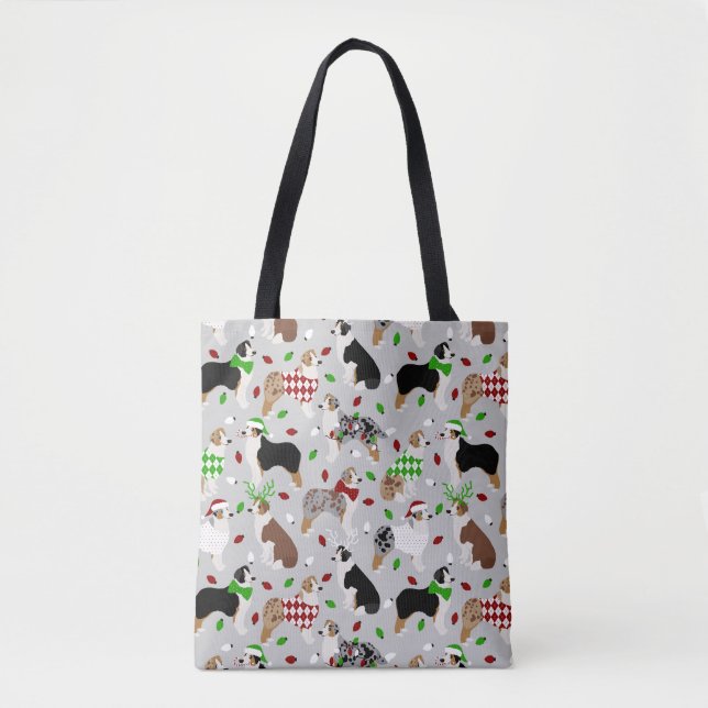 Bolso De Tela Navidades Pastor Australiano Tote Bag (Anverso)