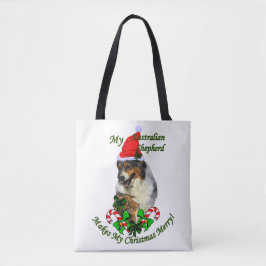 Bolso De Tela Navidades Pastores de Australia